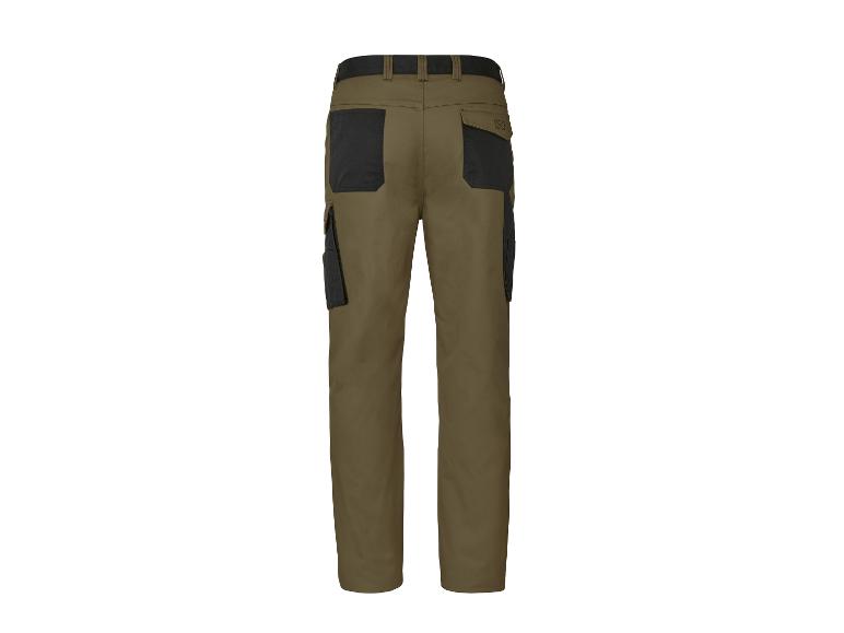 Pantalon de randonnée kaki pour homme avec renforts noirs, vue arrière.