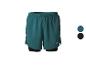 Short de sport 2-en-1 pour homme, vert sarcelle et noir