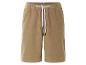 Shorts en velours côtelé beige avec cordon de serrage.