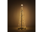 Sapin de Noël conique avec des lumières LED blanc chaud et une étoile au sommet.