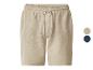 Short de jogging beige avec cordon de serrage ajustable, également disponible en bleu marine.