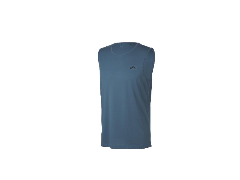Débardeur de sport bleu pour homme avec logo sur la poitrine.