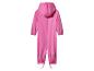 Combinaison imperméable rose pour enfant avec capuche et éléments réfléchissants