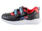 Des baskets noires avec un imprimé Spider-Man et une fermeture velcro.