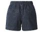 Short en jean foncé avec taille élastique et poches arrière