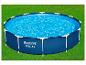 Piscine Bestway Steel Pro ronde, bleue, sur pelouse.