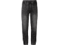 Pantalon jogger en jean gris foncé avec taille élastique et cordon de serrage.