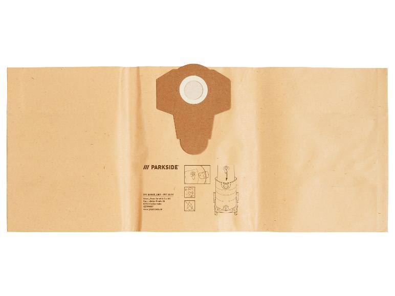 Sac d'aspirateur avec instructions de montage et coordonnées du fabricant.