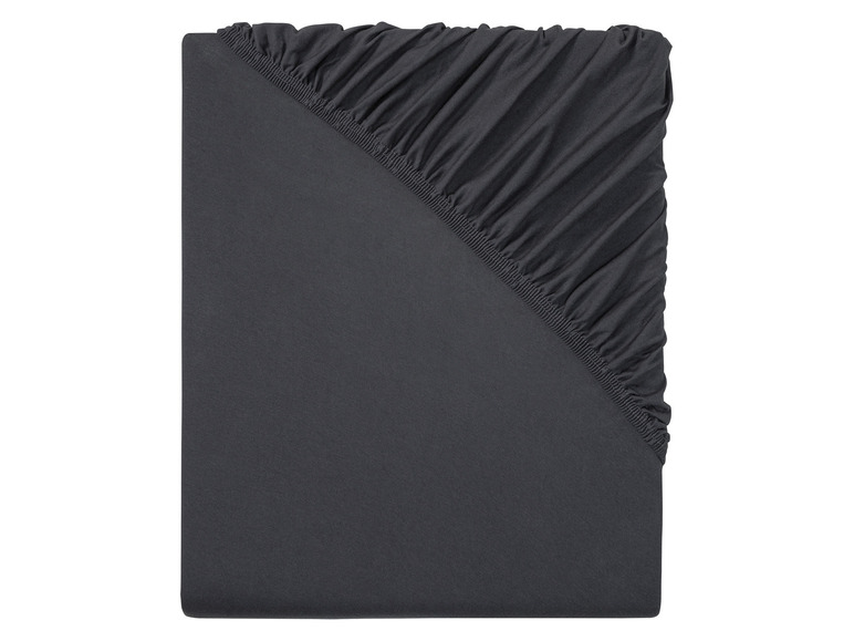 Un drap housse gris foncé.