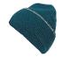 Un bonnet bleu en tricot avec un pompon.