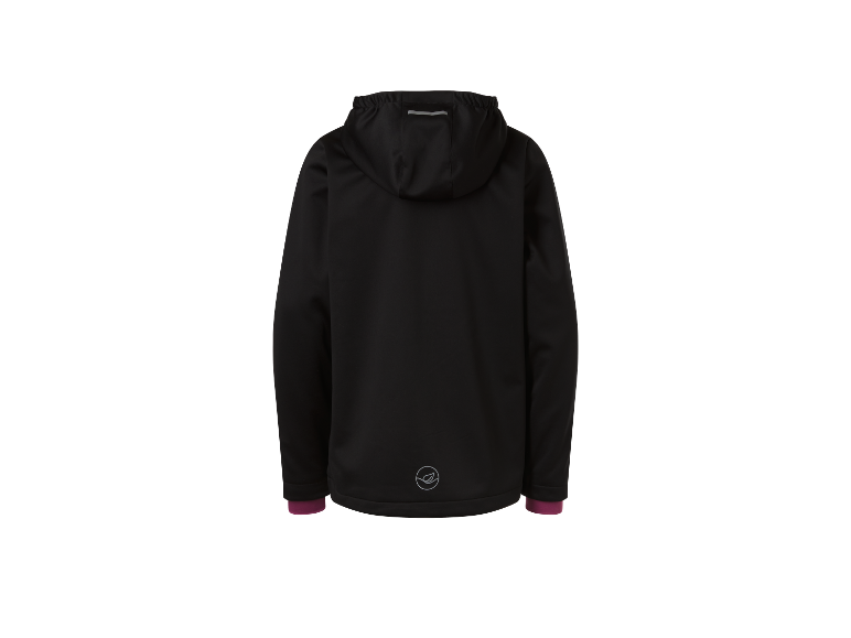 Veste noire à capuche pour fille.