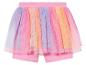 Shorts rose avec tulle arc-en-ciel.