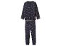 Pyjama fille, motif floral, bleu marine.