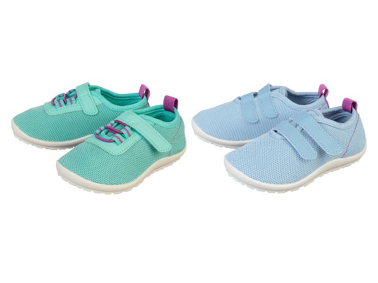 Baskets turquoise et bleues pour enfant, à scratch.