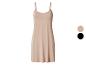 Robe nuisette beige pour femme avec bretelles réglables, disponible en beige et noir.