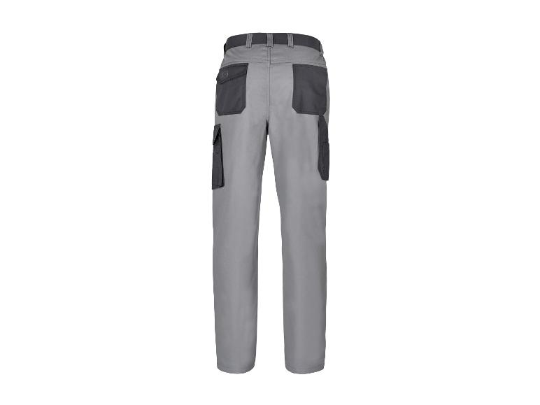 Pantalon de travail gris avec plusieurs poches.