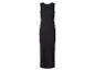 Robe longue noire côtelée sans manches