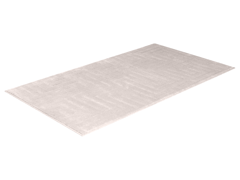 Tuile rectangulaire beige clair avec un motif géométrique.