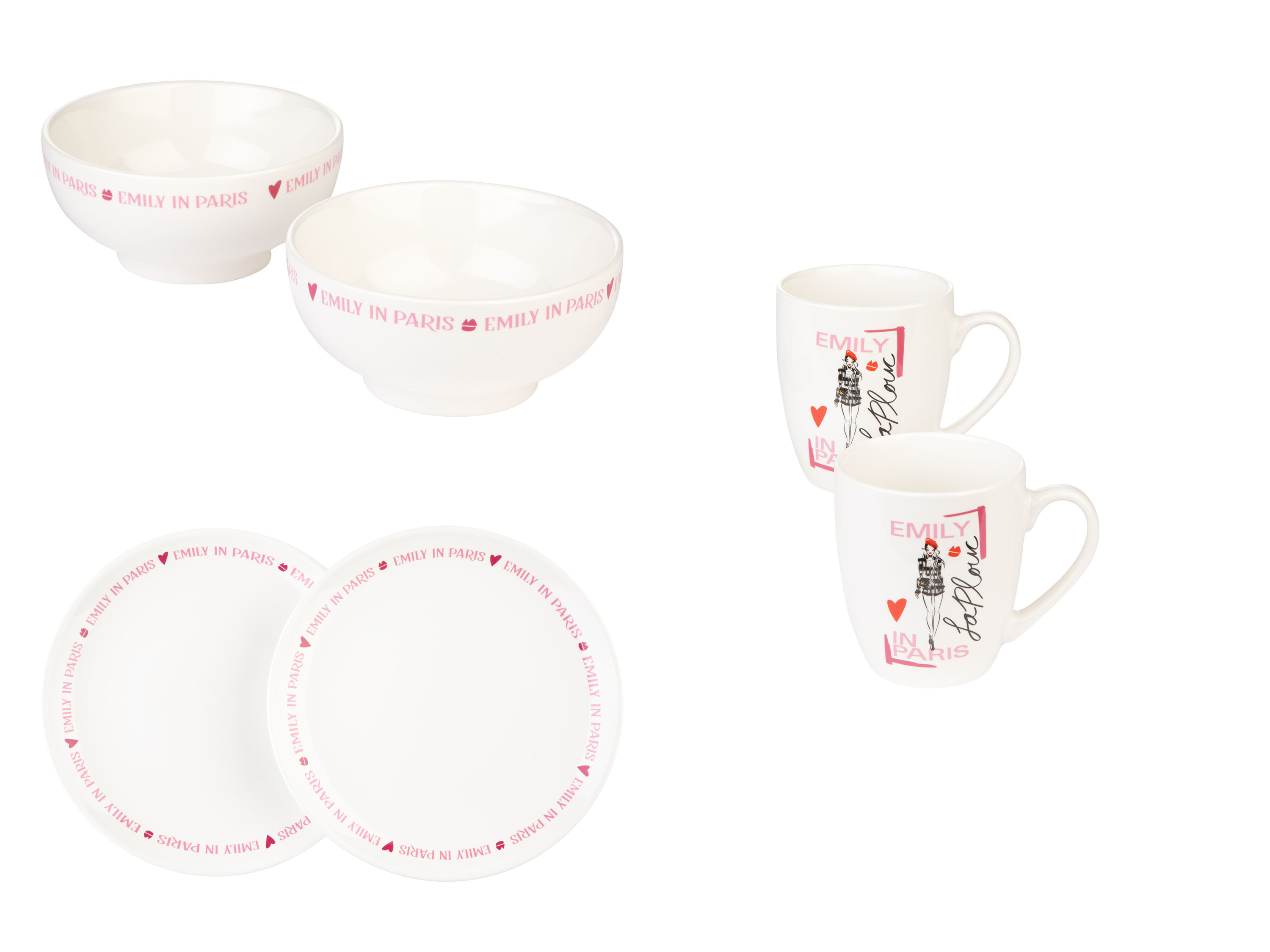 Set de tasses, assiettes ou bols Emily in Paris