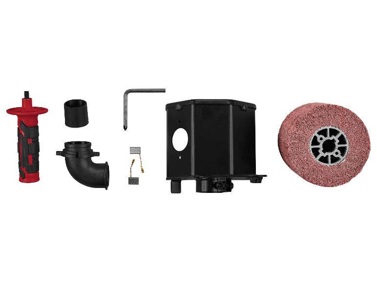 Ensemble d'accessoires pour outil électrique, comprenant une poignée, des balais, un boîtier et une roue de ponçage.