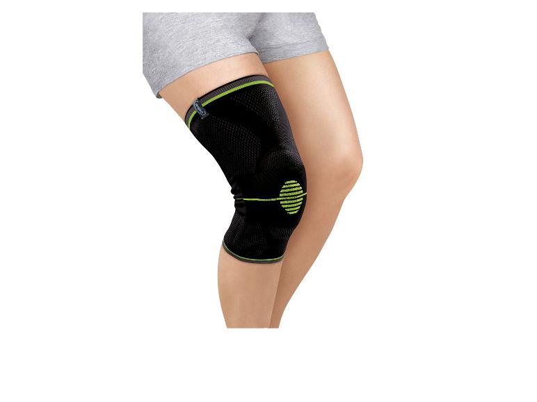 Genouillère de sport DonJoy Performance en noir et vert.