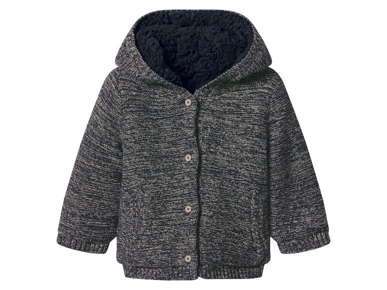 Veste tricotée pour enfants avec capuche doublée et boutons