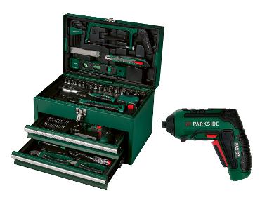 PARKSIDE® Boîte à outils avec visseuse sans fil PWBM A1, 92 pièces