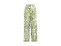 Pantalon femme à imprimé zèbre vert et blanc.