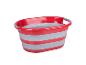 Panier à linge pliable rouge et gris.