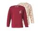 Lot de 2 t-shirts à manches longues pour enfants, un bordeaux avec des fleurs et un crème à motifs floraux.