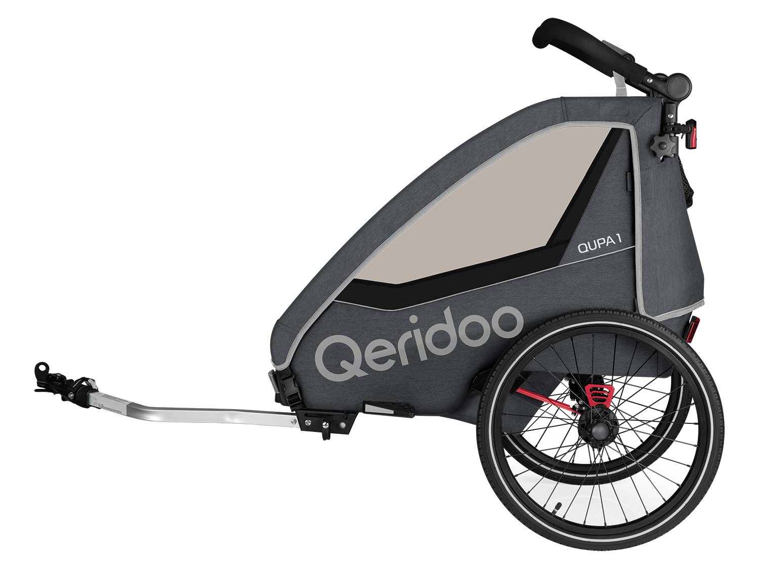 Qeridoo Remorque vélo QUPA 1 (gris)