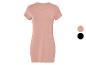 Robe t-shirt rose poudré et t-shirt noir.