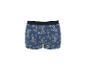 Boxers pour hommes avec imprimé ananas et palmiers sur fond bleu marine.