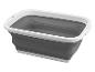 Bassine rectangulaire pliable grise et blanche
