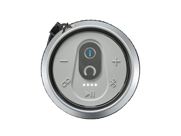 Enceinte portable avec boutons de commande et indicateurs