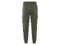 Pantalon de survêtement cargo vert avec taille élastique.