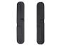Deux supports de téléphone en bois pliables noirs.