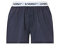 Boxers bleu marine de Livergy avec une bande blanche.