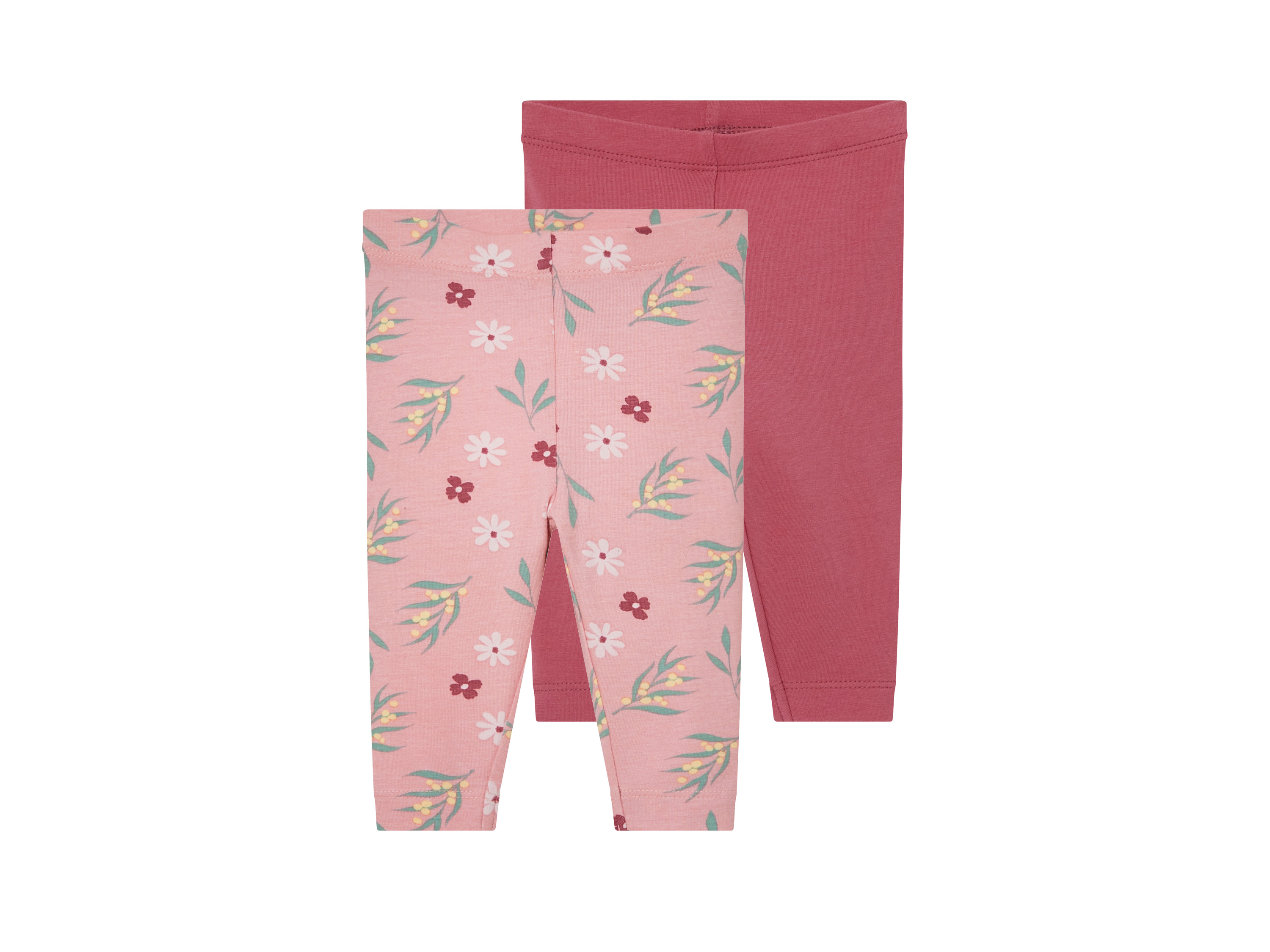 lupilu® Lot de 2 leggings bébé (rose/rose, 50/56)
