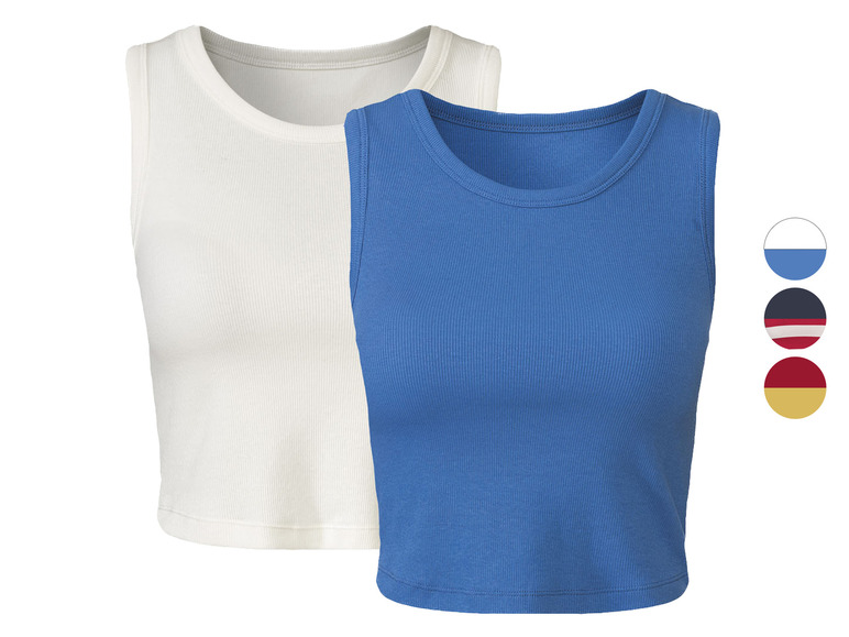 Aller en mode plein écran : esmara® Lot de 2 crop-tops femme - Image 1