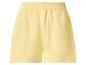 Shorts en coton jaune pour femme avec taille élastique