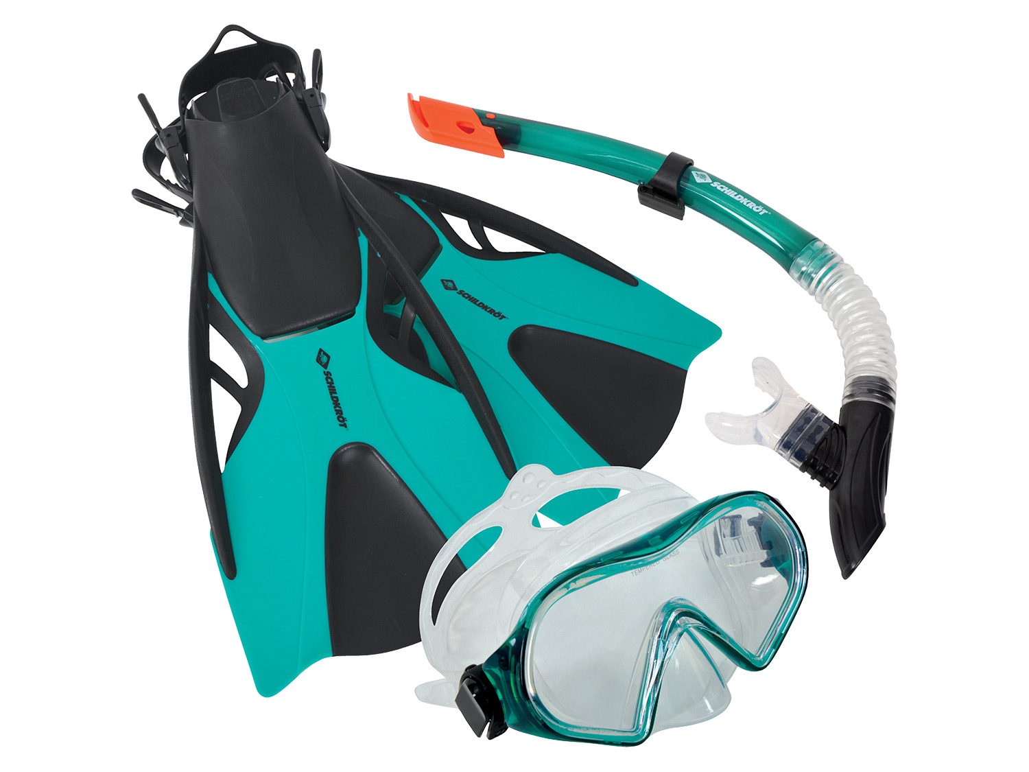 Schildkröt Kit de plongée « CAYMAN » turquoise 3 pièces
