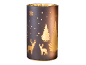 Photophore de Noël avec cerfs, arbres et flocons de neige