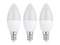 Trois ampoules LED blanches avec culot E14.