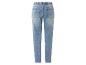 Jeans taille élastique, coupe droite, denim bleu clair.