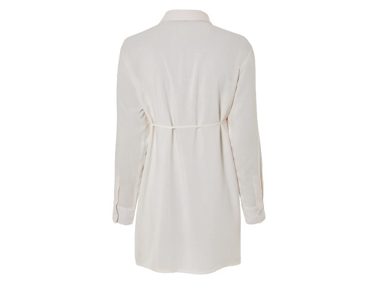Chemise blanche à manches longues avec boutons et ceinture