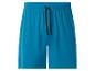 Short de pyjama bleu pour homme avec cordon de serrage noir.