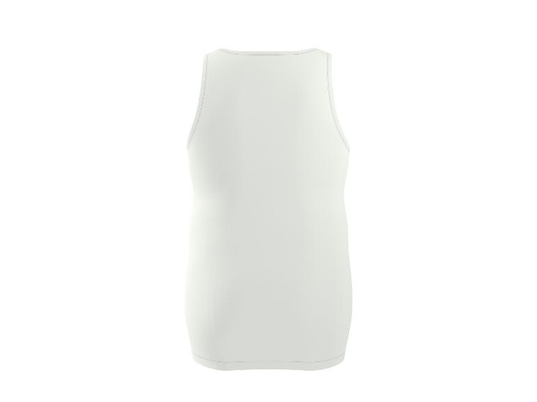Vue arrière d'un débardeur blanc uni pour homme.