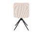 Chaise rembourrée beige à rayures verticales avec base en métal noir