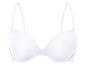 Un soutien-gorge blanc avec des bonnets lisses.